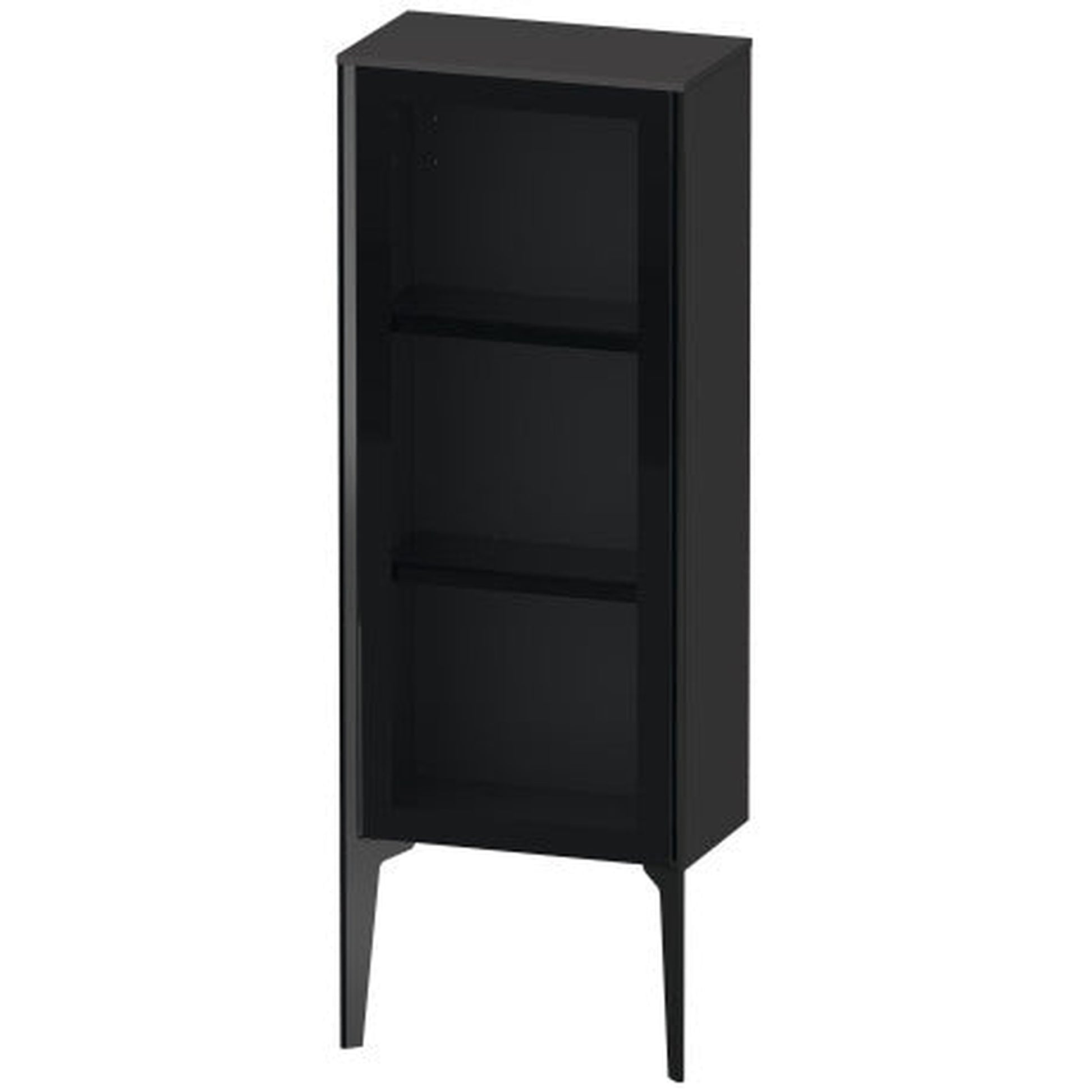 Duravit Xviu 16" x 35" Semi Tall Cabinet With Right Hinge, Black Matt and Graphite Super Matt Finish (XV1360RB280)