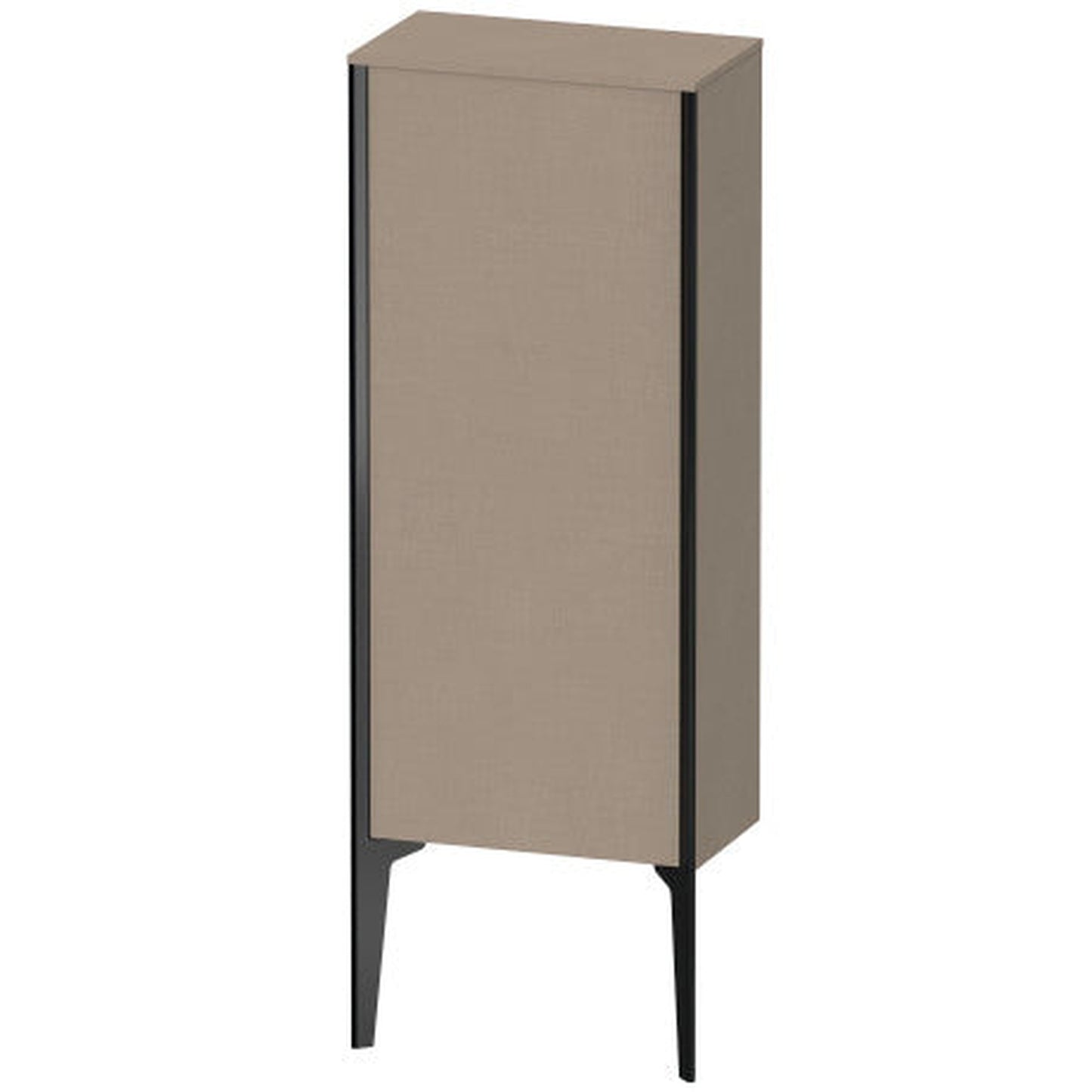 Duravit Xviu 16" x 35" Semi Tall Cabinet With Right Hinge, Black Matt and Linen Finish (XV1305RB275)