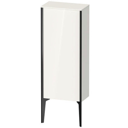 Duravit Xviu 16" x 35" Semi Tall Cabinet With Right Hinge, Black Matt and White High Gloss Lacquer Finish (XV1305RB285)