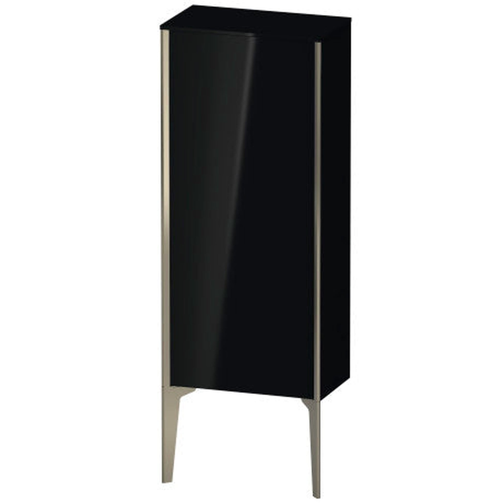 Duravit Xviu 16" x 35" Semi Tall Cabinet With Right Hinge, Champagne Matt and Black High Gloss Lacquer Finish (XV1305RB140)