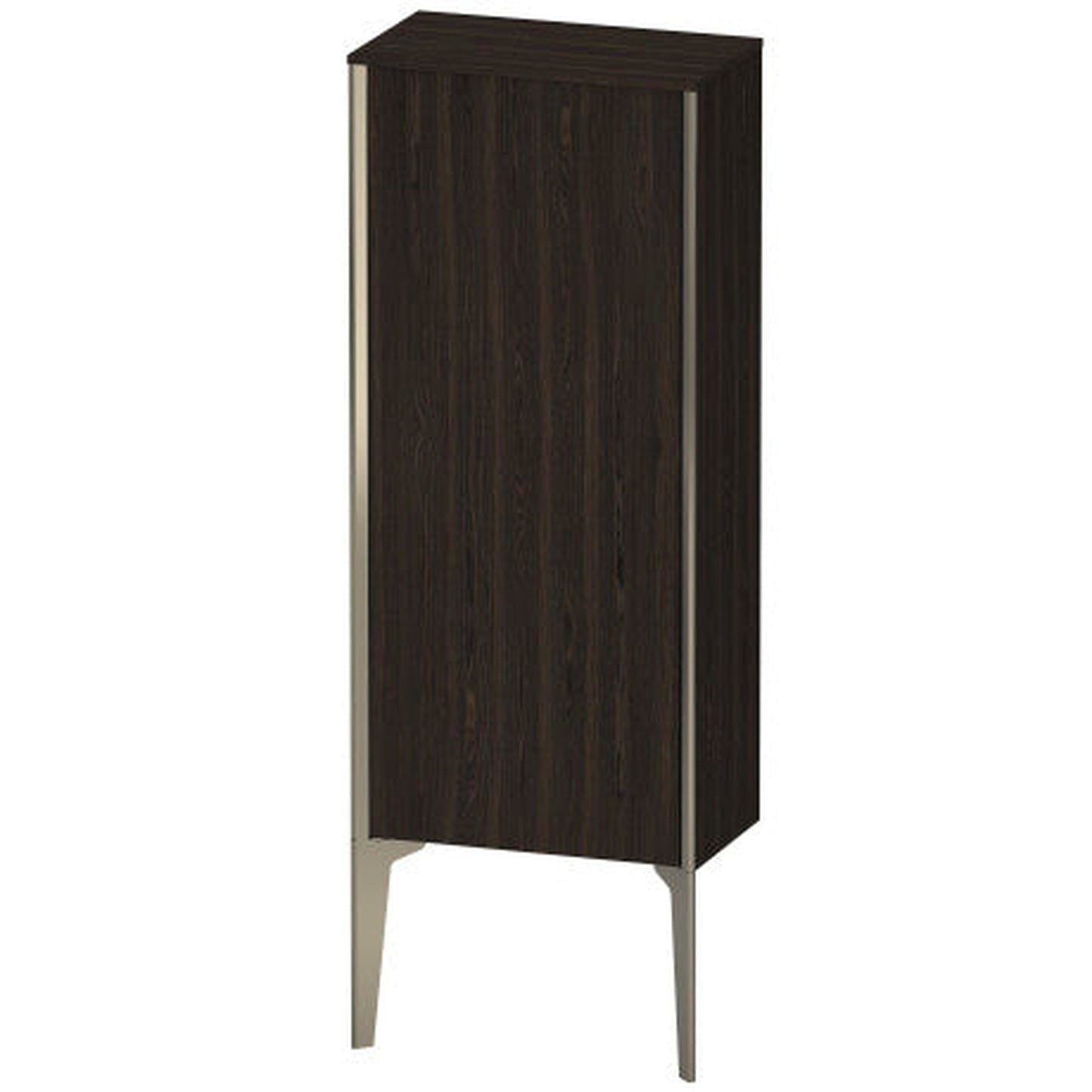 Duravit Xviu 16" x 35" Semi Tall Cabinet With Right Hinge, Champagne Matt and Brushed Walnut Real Wood Veneer Finish (XV1305RB169)