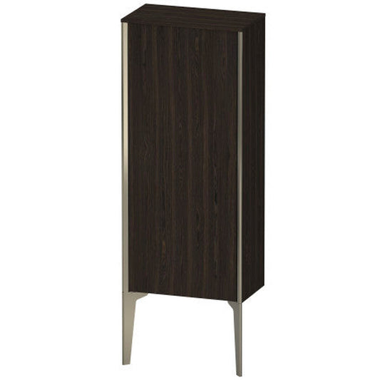 Duravit Xviu 16" x 35" Semi Tall Cabinet With Right Hinge, Champagne Matt and Brushed Walnut Real Wood Veneer Finish (XV1305RB169)