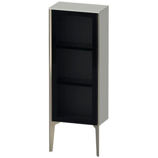 Duravit Xviu 16" x 35" Semi Tall Cabinet With Right Hinge, Champagne Matt and Concrete Grey Matt Finish (XV1360RB107)