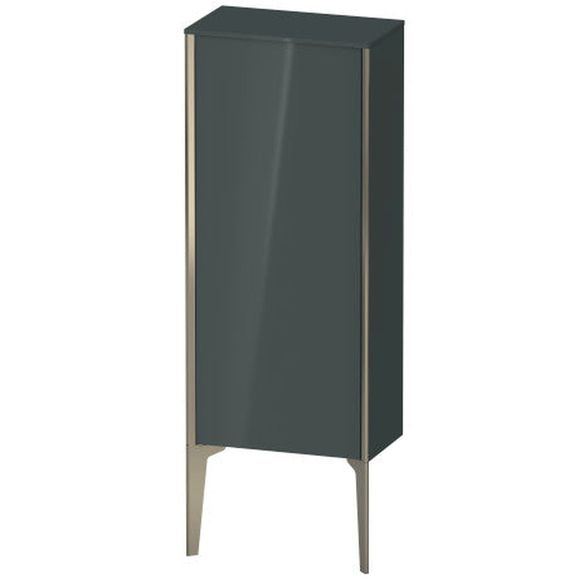 Duravit Xviu 16" x 35" Semi Tall Cabinet With Right Hinge, Champagne Matt and Dolomiti Grey High Gloss Lacquer Finish (XV1305RB138)