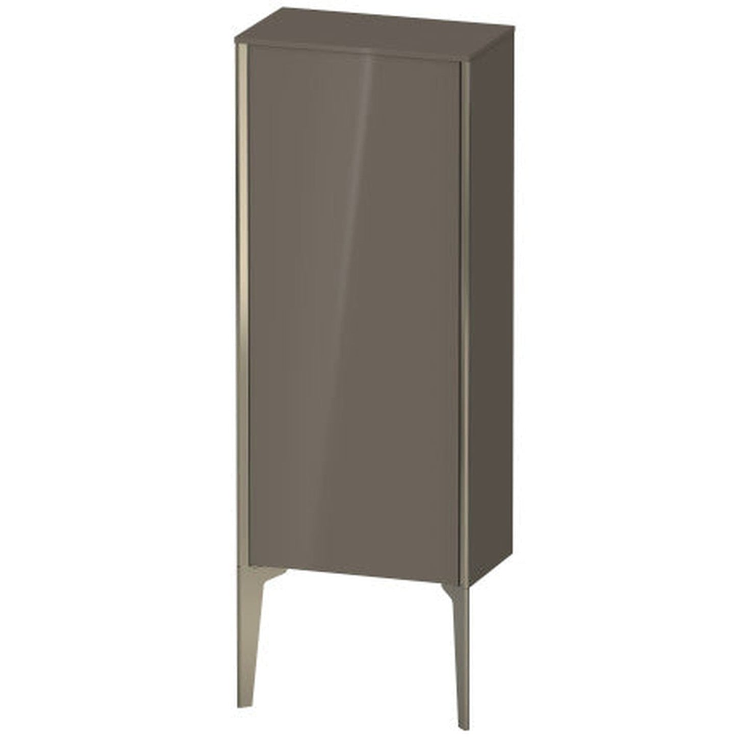 Duravit Xviu 16" x 35" Semi Tall Cabinet With Right Hinge, Champagne Matt and Flannel Grey High Gloss Lacquer Finish (XV1305-RB)
