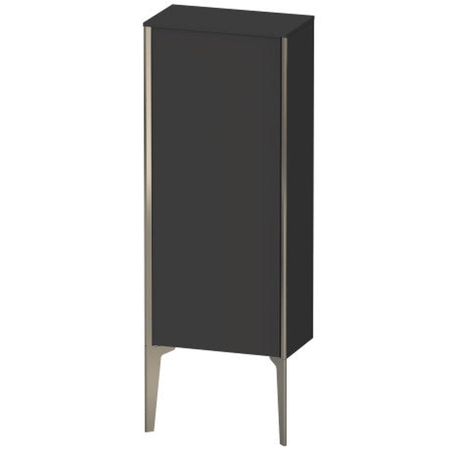 Duravit Xviu 16" x 35" Semi Tall Cabinet With Right Hinge, Champagne Matt and Graphite Super Matt Finish (XV1305-RB)