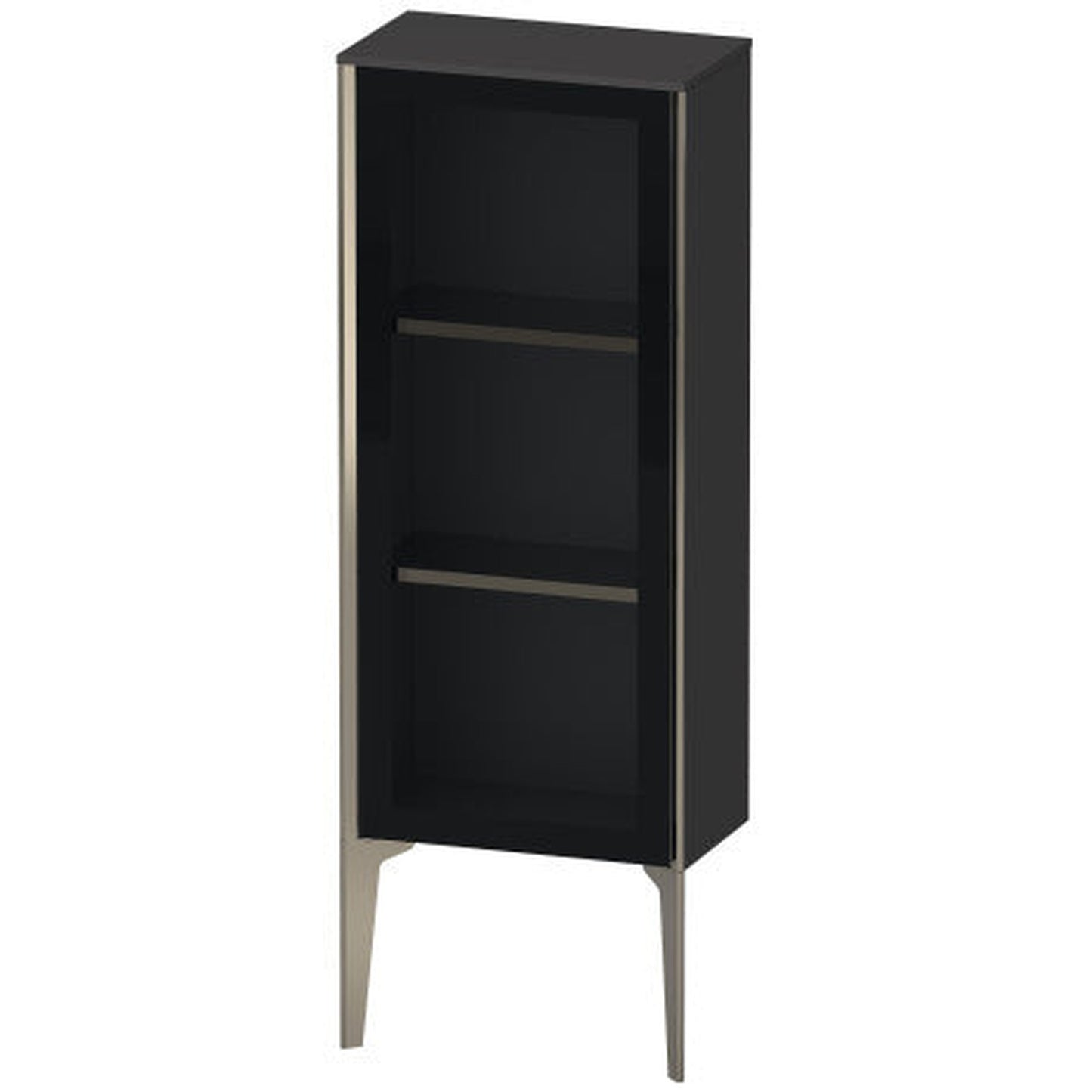 Duravit Xviu 16" x 35" Semi Tall Cabinet With Right Hinge, Champagne Matt and Graphite Super Matt Finish (XV1360RB180)