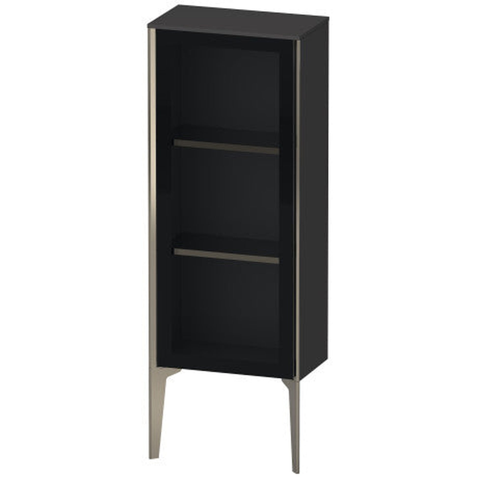 Duravit Xviu 16" x 35" Semi Tall Cabinet With Right Hinge, Champagne Matt and Graphite Super Matt Finish (XV1360RB180)