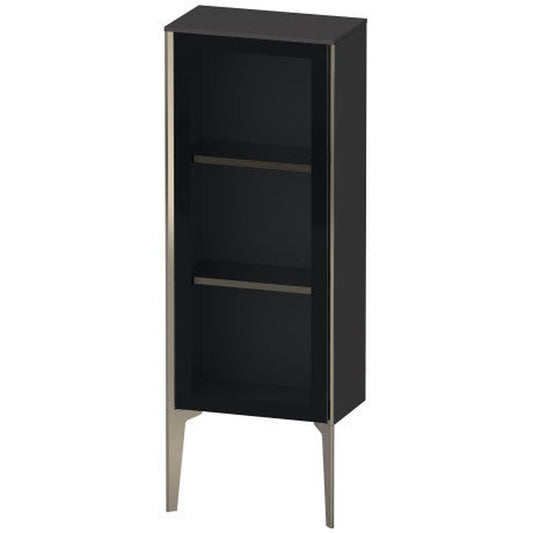 Duravit Xviu 16" x 35" Semi Tall Cabinet With Right Hinge, Champagne Matt and Graphite Super Matt Finish (XV1360RB180)