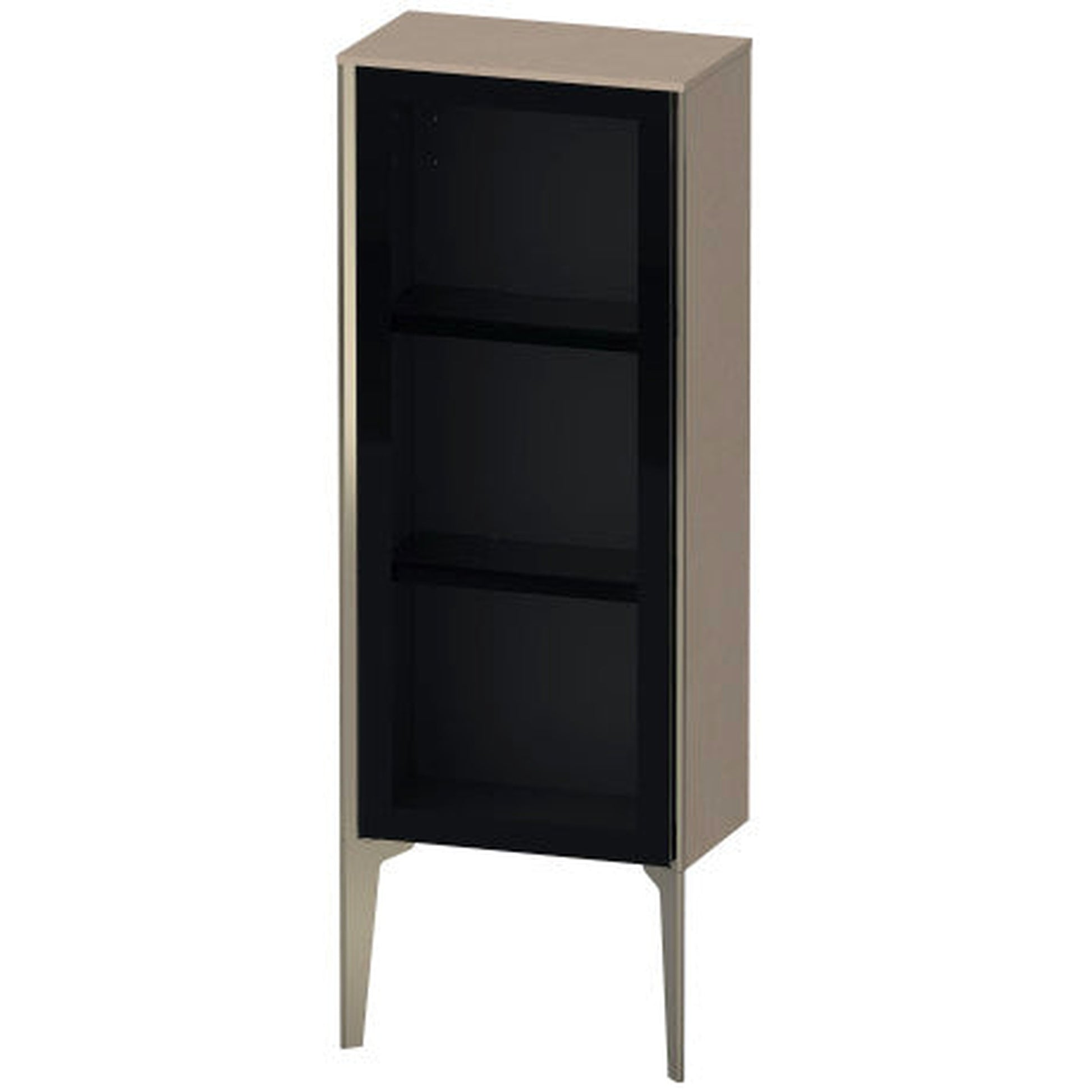 Duravit Xviu 16" x 35" Semi Tall Cabinet With Right Hinge, Champagne Matt and Linen Finish (XV1360RB175)