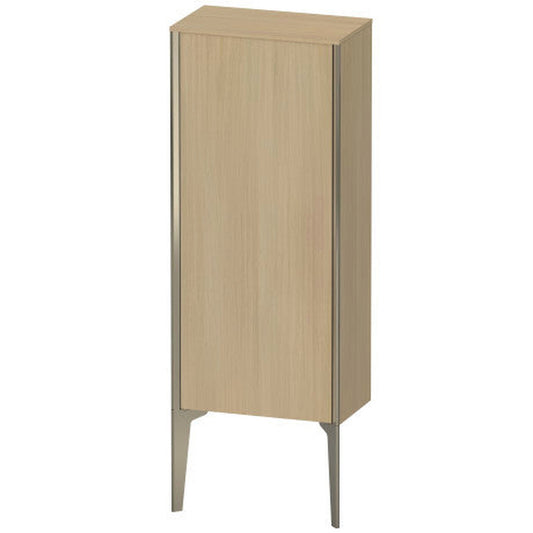 Duravit Xviu 16" x 35" Semi Tall Cabinet With Right Hinge, Champagne Matt and Mediterreanean Oak Real Wood Veneer Finish (XV1305RB171)