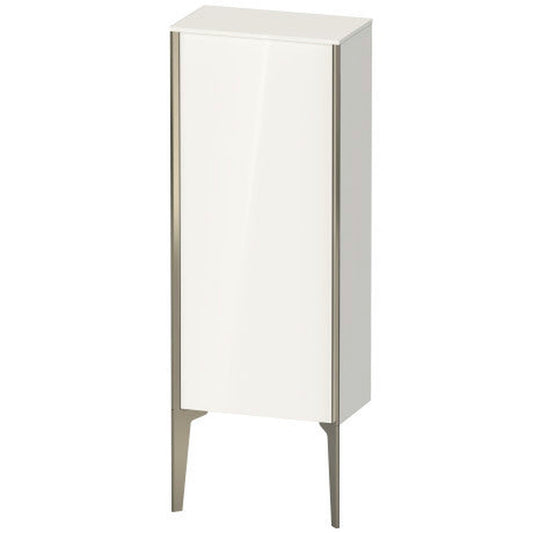 Duravit Xviu 16" x 35" Semi Tall Cabinet With Right Hinge, Champagne Matt and White High Gloss Finish (XV1305RB122)
