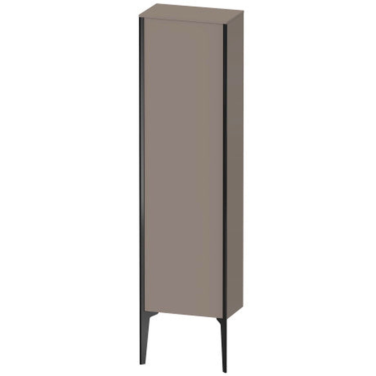 Duravit Xviu 16" x 52" Semi Tall Cabinet With Left Hinge, Black Matt and Basalt Matt Finish (XV1315LB243)