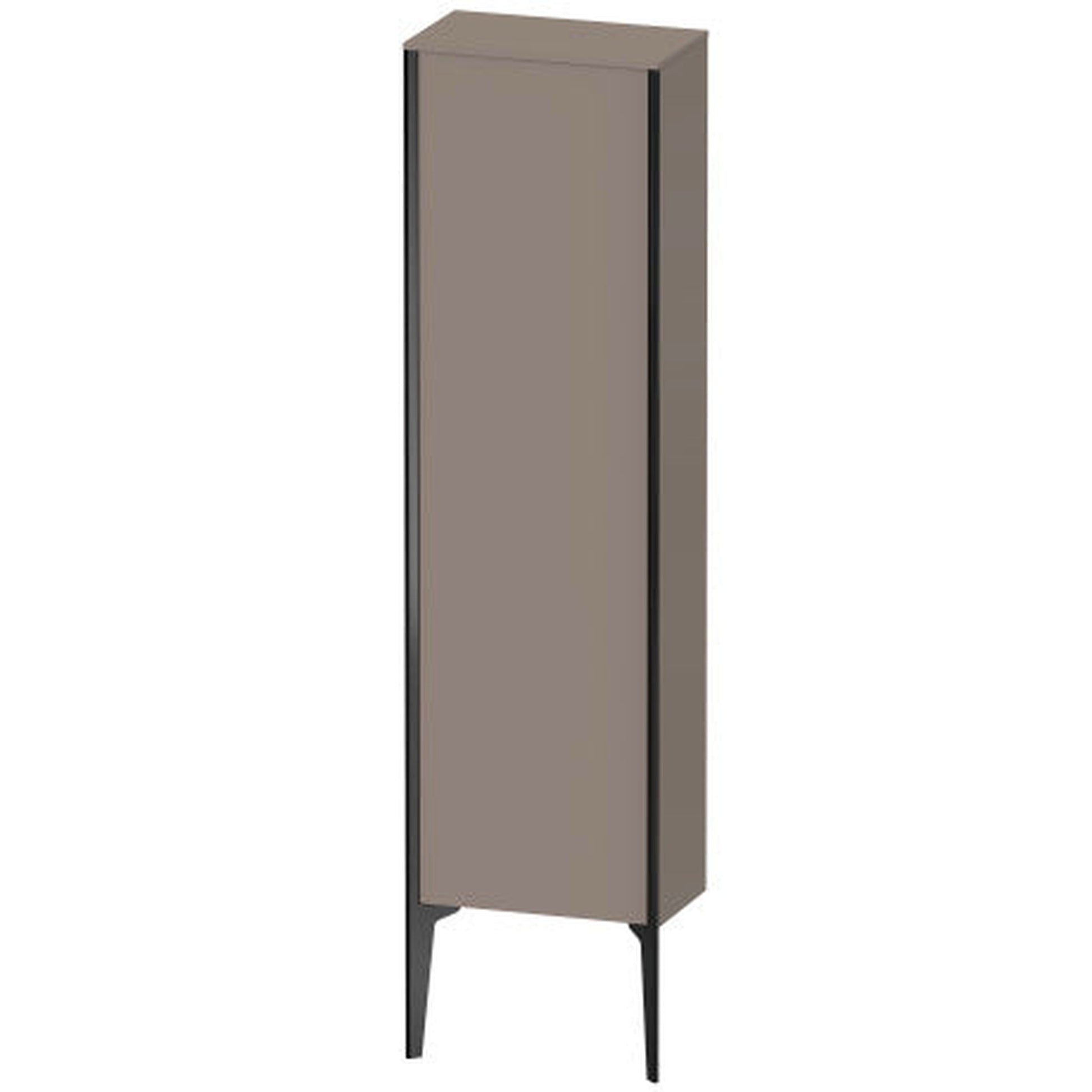 Duravit Xviu 16" x 52" Semi Tall Cabinet With Left Hinge, Black Matt and Basalt Matt Finish (XV1315LB243)