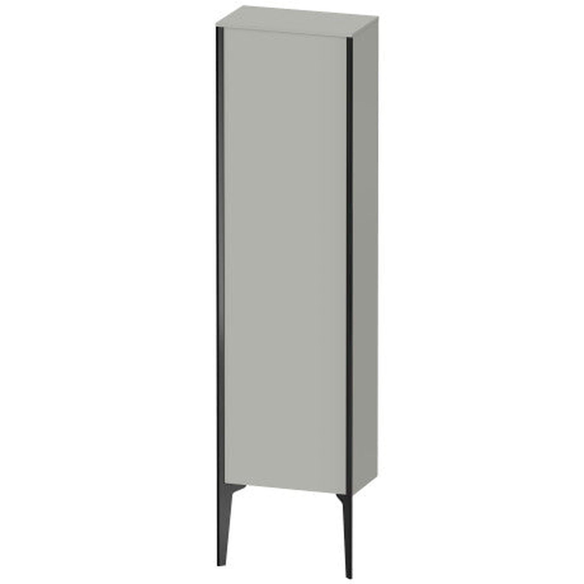 Duravit Xviu 16" x 52" Semi Tall Cabinet With Left Hinge, Black Matt and Concrete Grey Matt Finish (XV1315-LB)