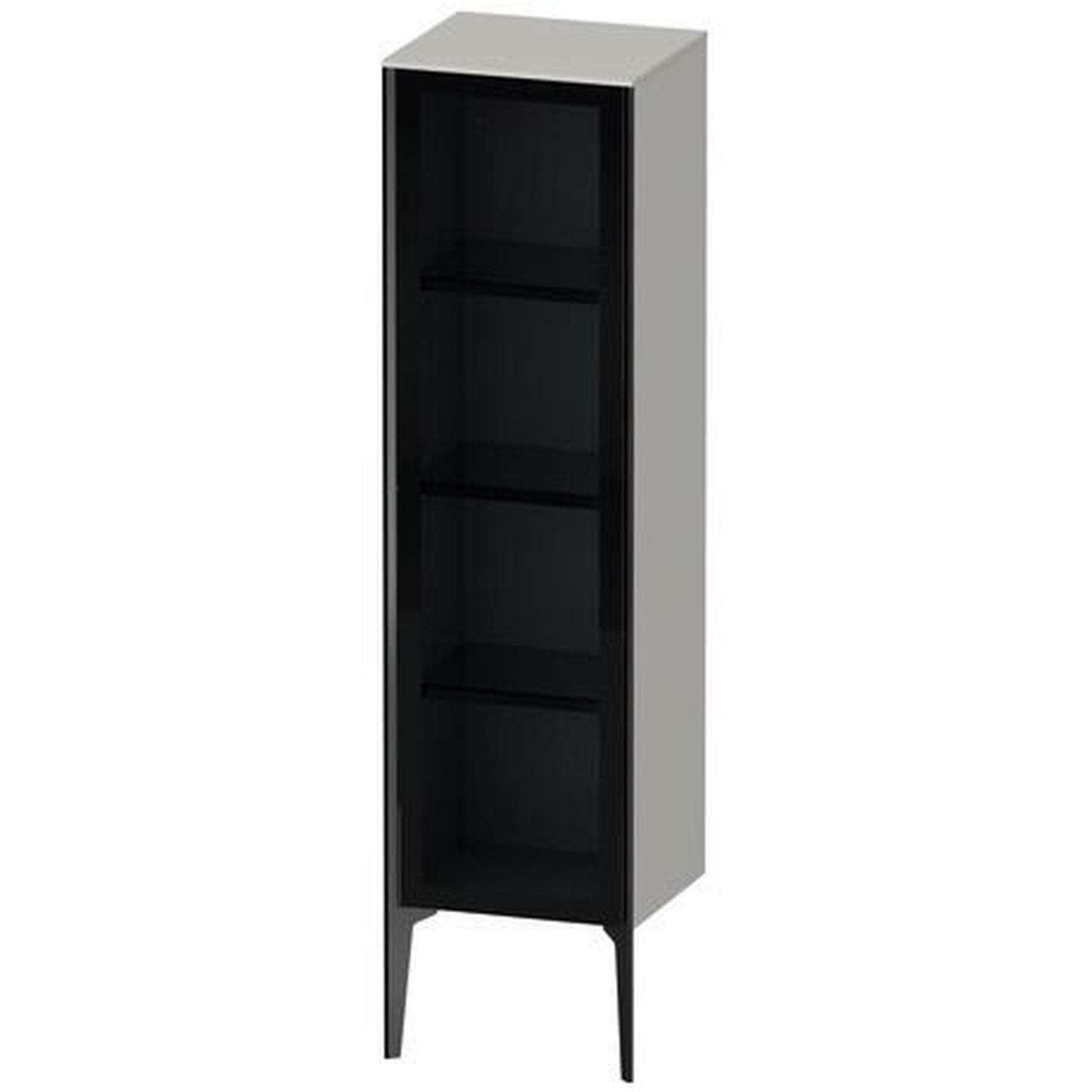Duravit Xviu 16" x 52" Semi Tall Cabinet With Left Hinge, Black Matt and Concrete Grey Matt Finish (XV1367LB207)