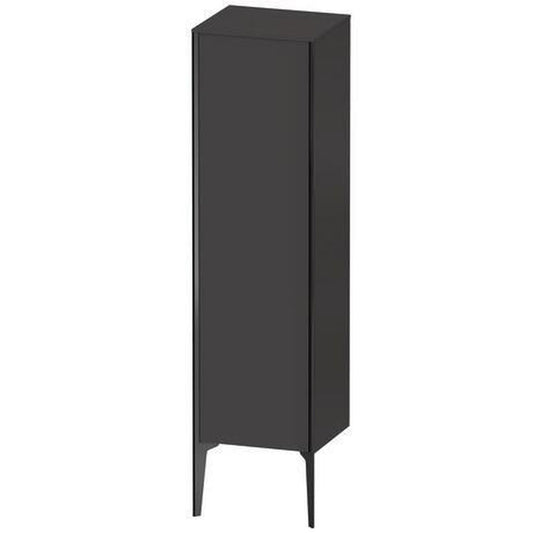 Duravit Xviu 16" x 52" Semi Tall Cabinet With Left Hinge, Black Matt and Graphite Super Matt Finish (XV1325LB280)