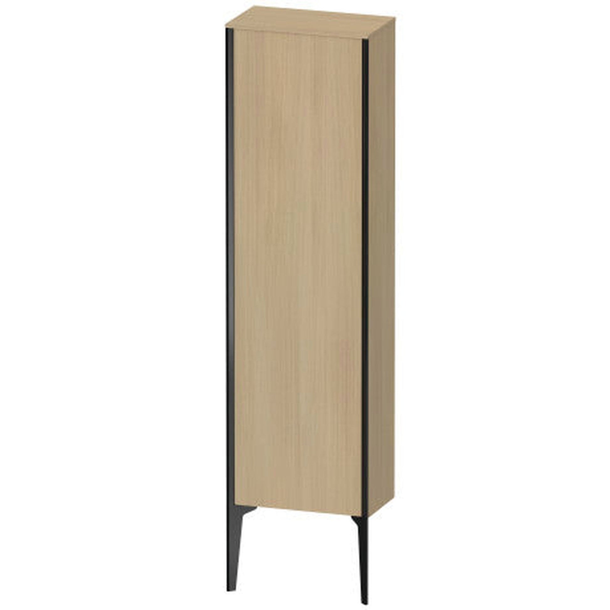 Duravit Xviu 16" x 52" Semi Tall Cabinet With Left Hinge, Black Matt and Light Blue Finish (XV1315-LB)