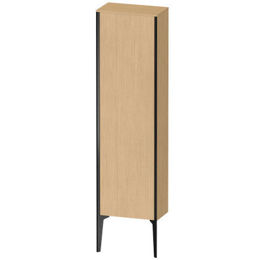Duravit Xviu 16" x 52" Semi Tall Cabinet With Left Hinge, Black Matt and Natural Oak Finish (XV1315LB230)