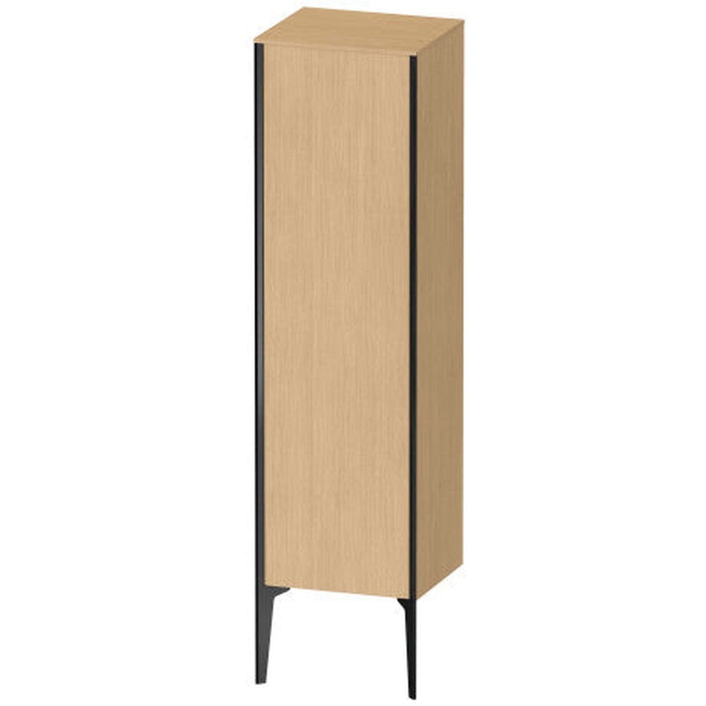Duravit Xviu 16" x 52" Semi Tall Cabinet With Left Hinge, Black Matt and Natural Oak Finish (XV1325LB230)