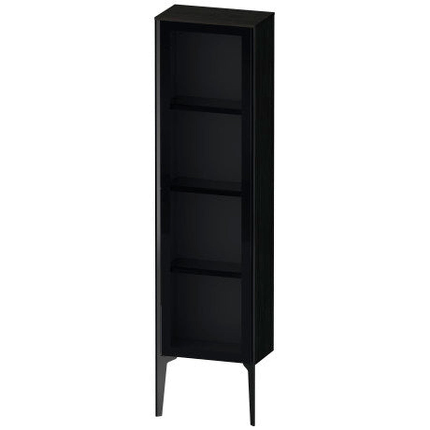Duravit Xviu 16" x 52" Semi Tall Cabinet With Left Hinge, Black Matt and Oak Black Finish (XV1365LB216)
