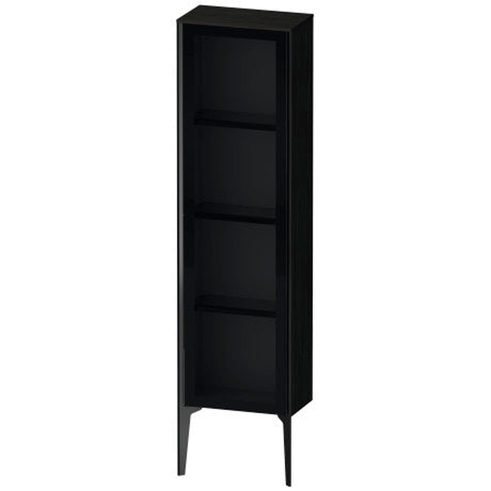Duravit Xviu 16" x 52" Semi Tall Cabinet With Left Hinge, Black Matt and Oak Black Finish (XV1365LB216)
