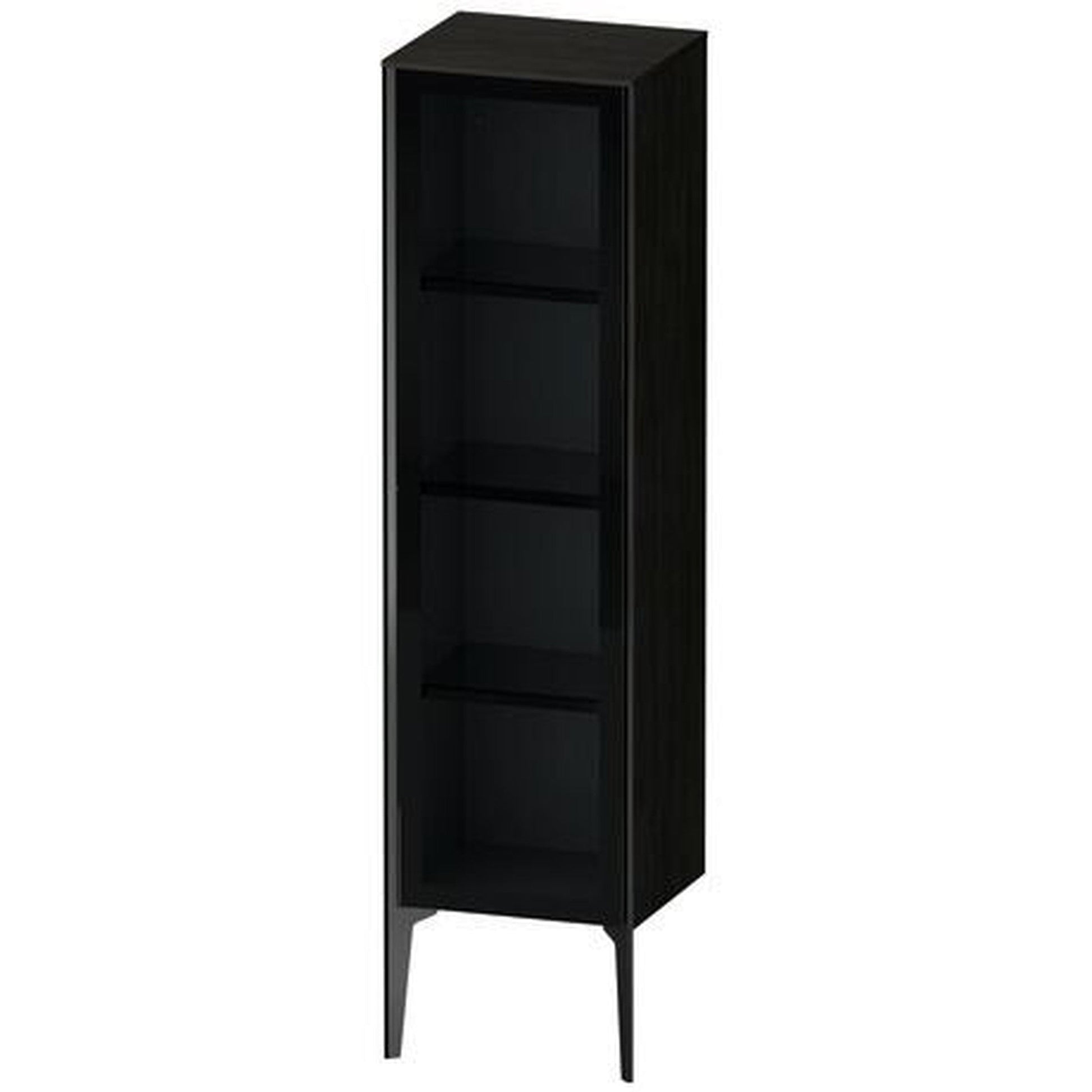 Duravit Xviu 16" x 52" Semi Tall Cabinet With Left Hinge, Black Matt and Oak Black Finish (XV1367LB216)