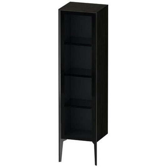Duravit Xviu 16" x 52" Semi Tall Cabinet With Left Hinge, Black Matt and Oak Black Finish (XV1367LB216)