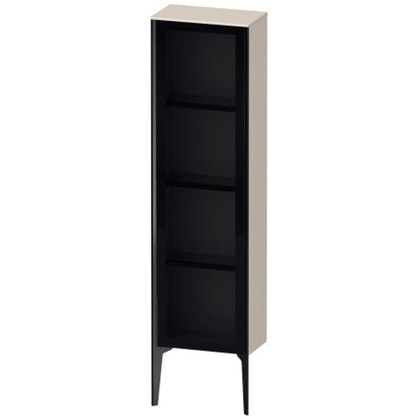 Duravit Xviu 16" x 52" Semi Tall Cabinet With Left Hinge, Black Matt and Taupe Matt Finish (XV1365LB291)