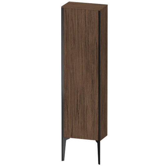 Duravit Xviu 16" x 52" Semi Tall Cabinet With Left Hinge, Black Matt and Walnut Dark Finish (XV1315LB221)