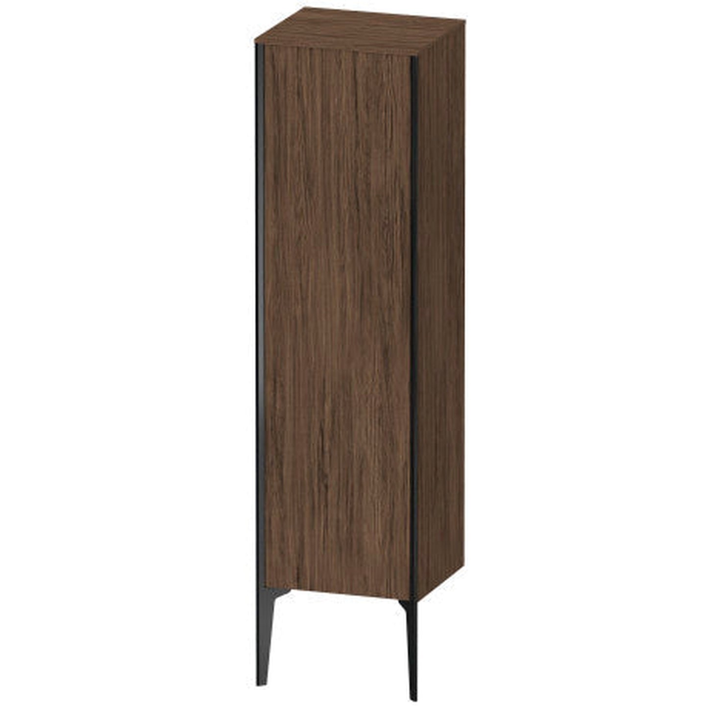 Duravit Xviu 16" x 52" Semi Tall Cabinet With Left Hinge, Black Matt and Walnut Dark Finish (XV1325LB221)