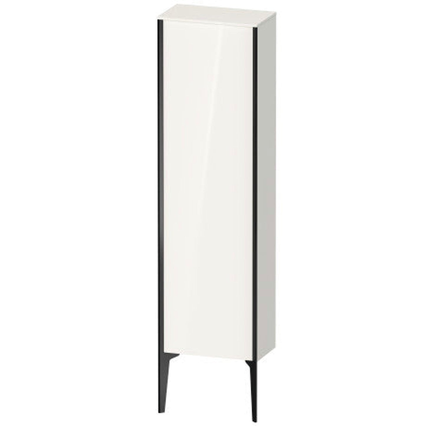 Duravit Xviu 16" x 52" Semi Tall Cabinet With Left Hinge, Black Matt and White High Gloss Finish (XV1315-LB)