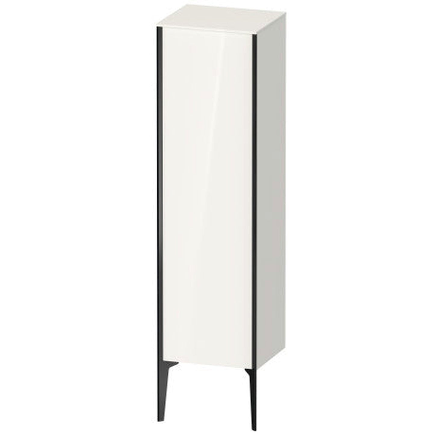 Duravit Xviu 16" x 52" Semi Tall Cabinet With Left Hinge, Black Matt and White High Gloss Finish (XV1325LB222)