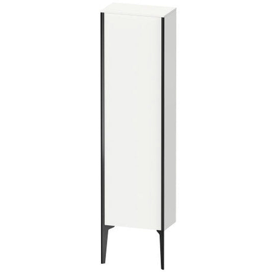 Duravit Xviu 16" x 52" Semi Tall Cabinet With Left Hinge, Black Matt and White Matt Finish (XV1315-LB)