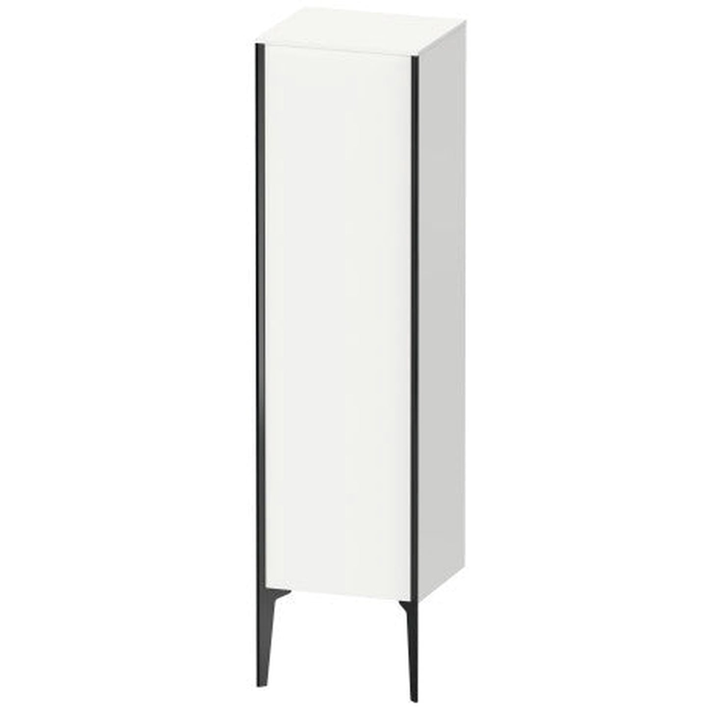 Duravit Xviu 16" x 52" Semi Tall Cabinet With Left Hinge, Black Matt and White Matt Finish (XV1325LB218)