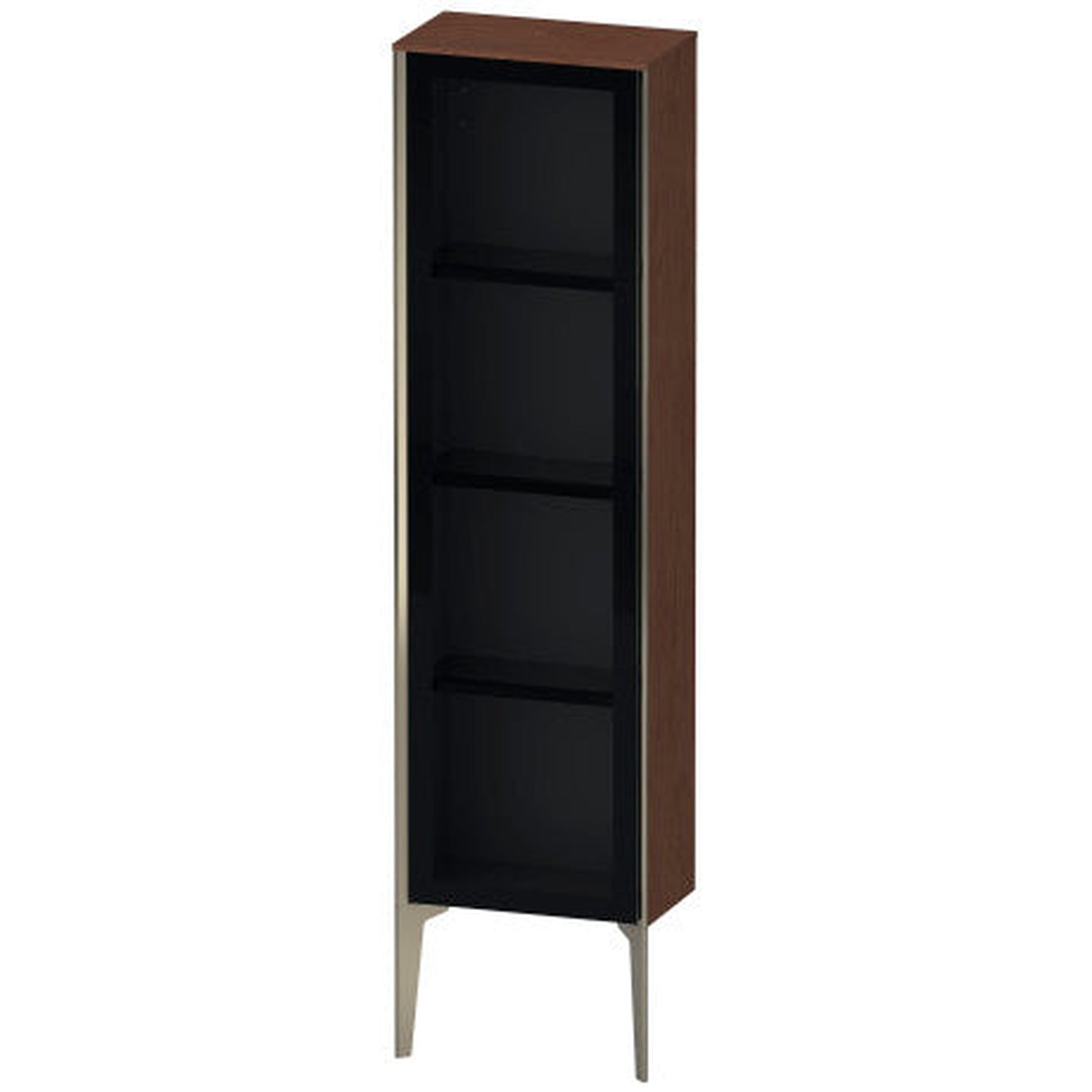 Duravit Xviu 16" x 52" Semi Tall Cabinet With Left Hinge, Champagne Matt and American Walnut Finish (XV1365LB113)