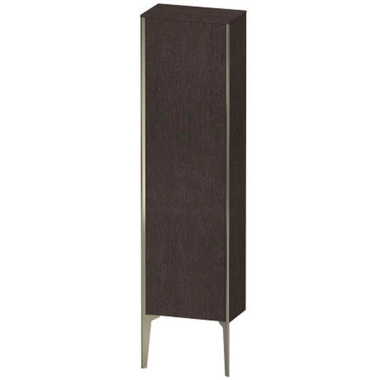 Duravit Xviu 16" x 52" Semi Tall Cabinet With Left Hinge, Champagne Matt and Brushed Dark Oak Real Wood Veneer Finish (XV1315LB172)