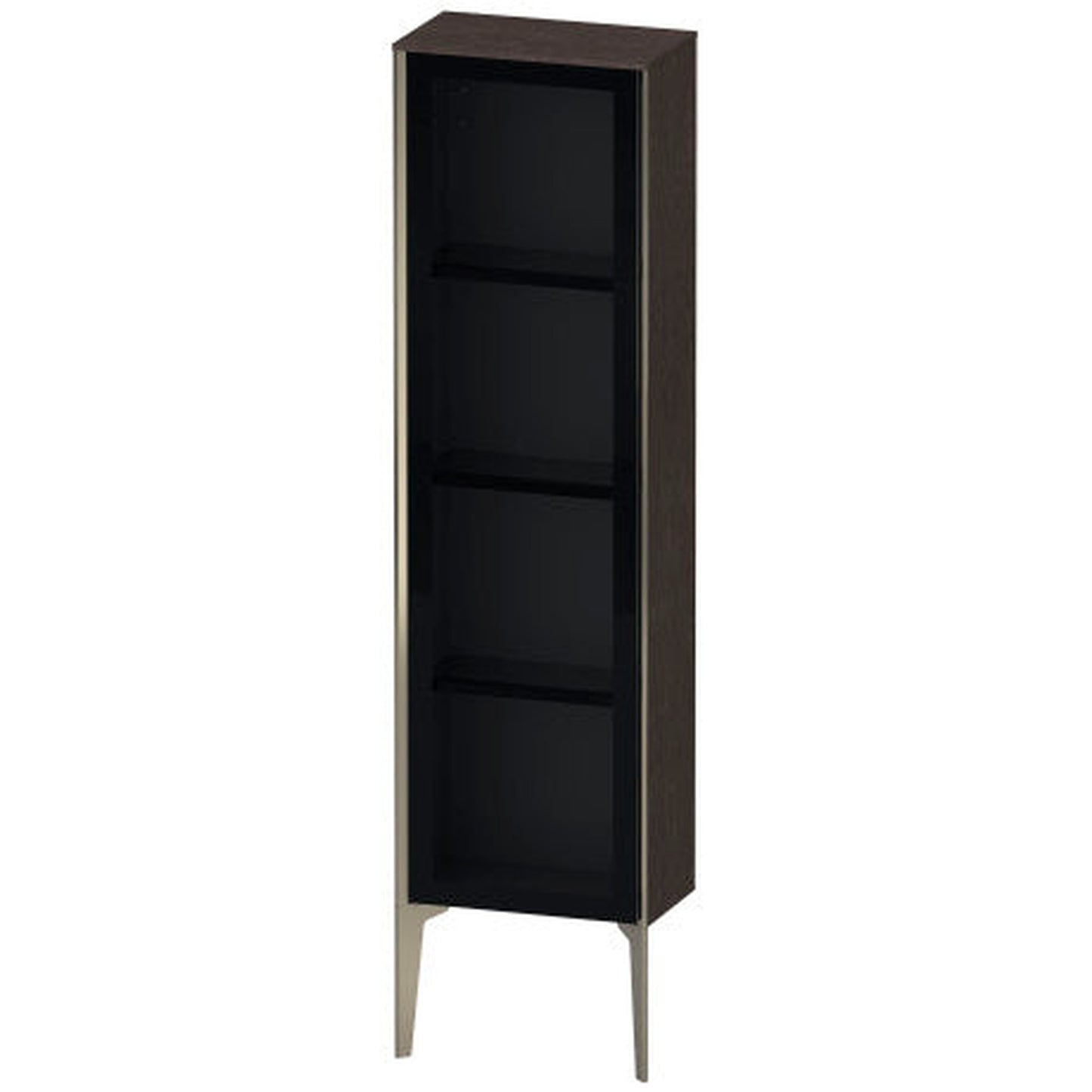 Duravit Xviu 16" x 52" Semi Tall Cabinet With Left Hinge, Champagne Matt and Brushed Dark Oak Real Wood Veneer Finish (XV1365LB172)