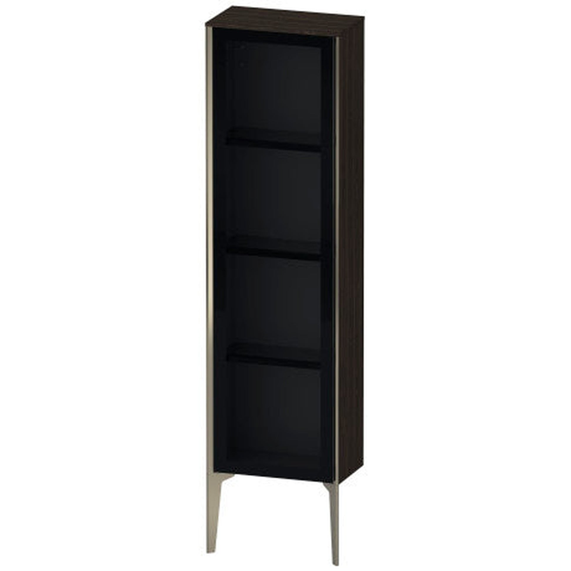 Duravit Xviu 16" x 52" Semi Tall Cabinet With Left Hinge, Champagne Matt and Brushed Walnut Real Wood Veneer Finish (XV1365LB169)