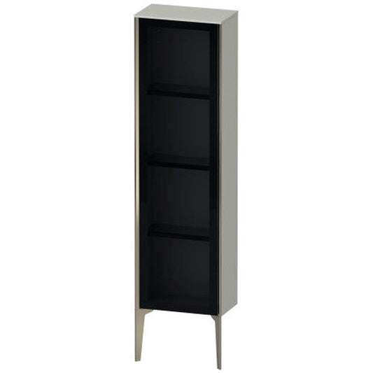 Duravit Xviu 16" x 52" Semi Tall Cabinet With Left Hinge, Champagne Matt and Concrete Grey Matt Finish (XV1365LB107)