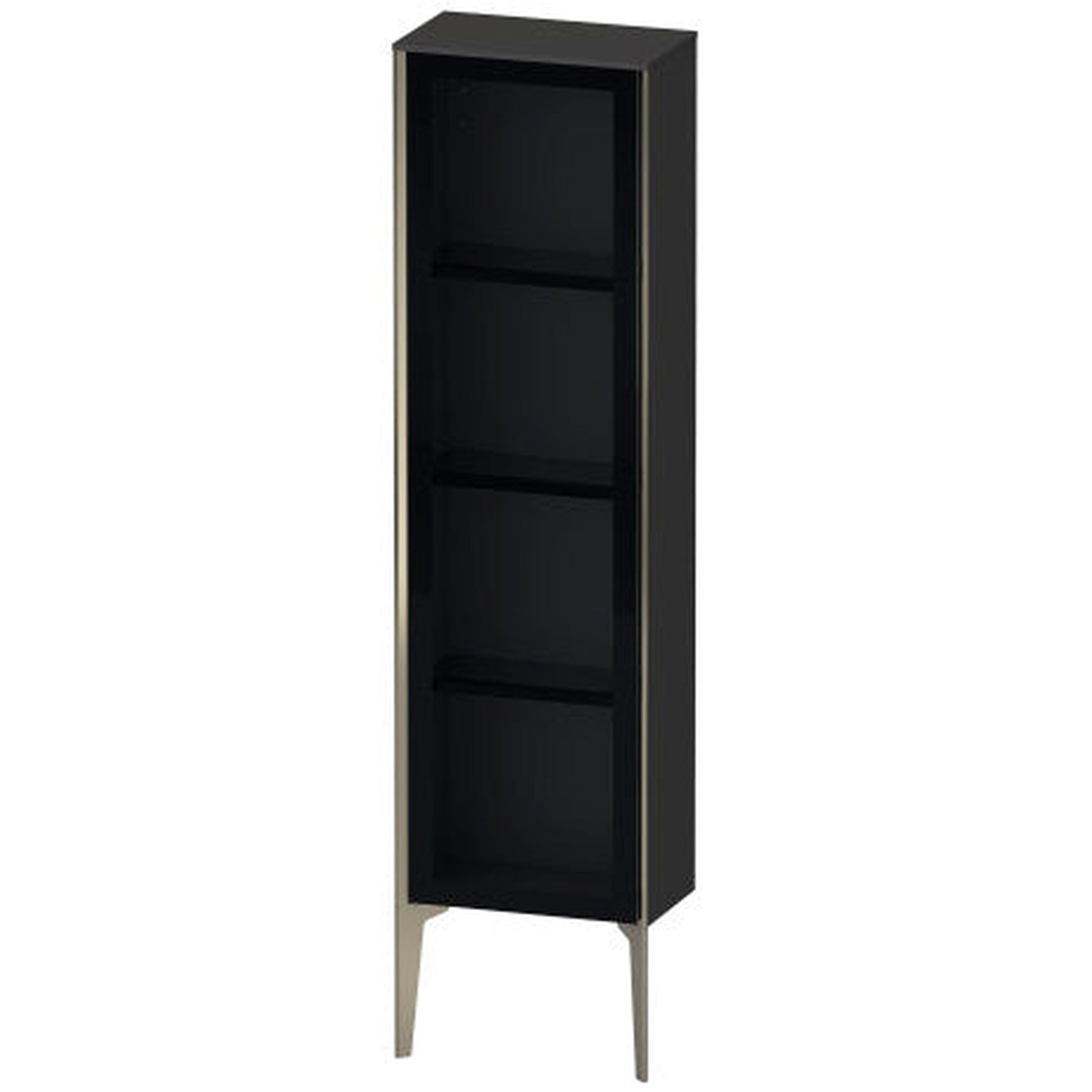 Duravit Xviu 16" x 52" Semi Tall Cabinet With Left Hinge, Champagne Matt and Graphite Super Matt Finish (XV1365LB180)