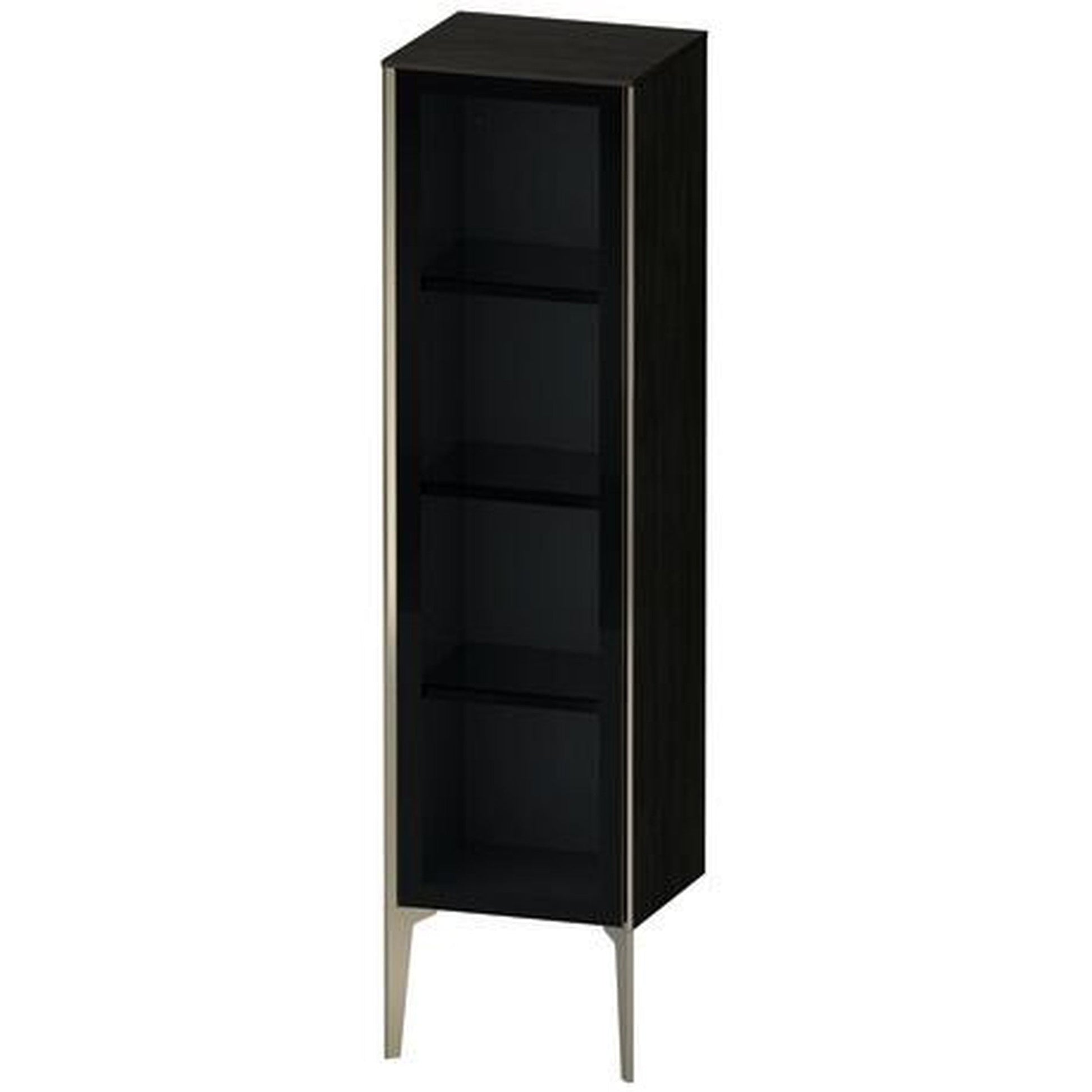 Duravit Xviu 16" x 52" Semi Tall Cabinet With Left Hinge, Champagne Matt and Oak Black Finish (XV1367LB116)