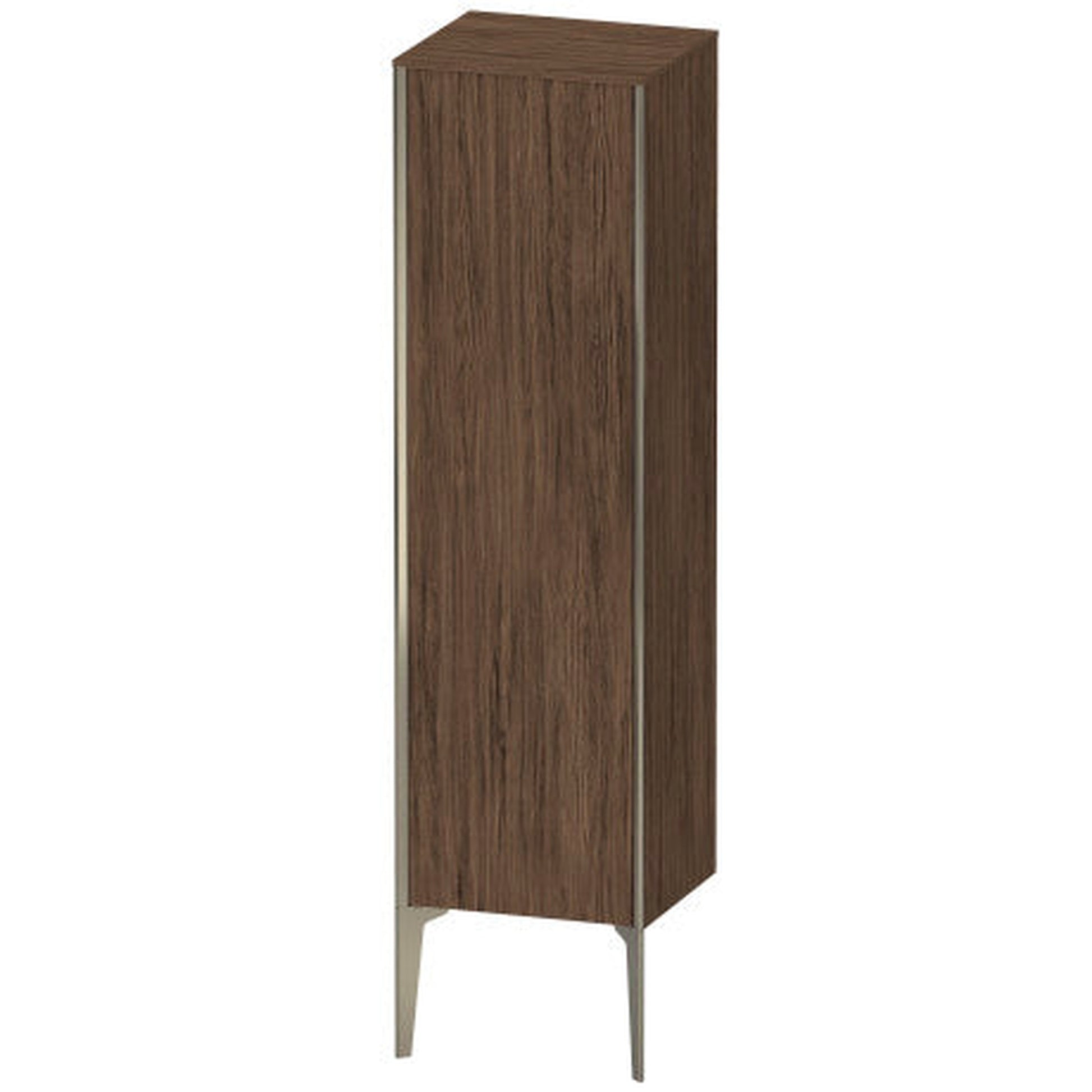 Duravit Xviu 16" x 52" Semi Tall Cabinet With Left Hinge, Champagne Matt and Walnut Dark Finish (XV1325LB121)