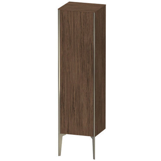 Duravit Xviu 16" x 52" Semi Tall Cabinet With Left Hinge, Champagne Matt and Walnut Dark Finish (XV1325LB121)