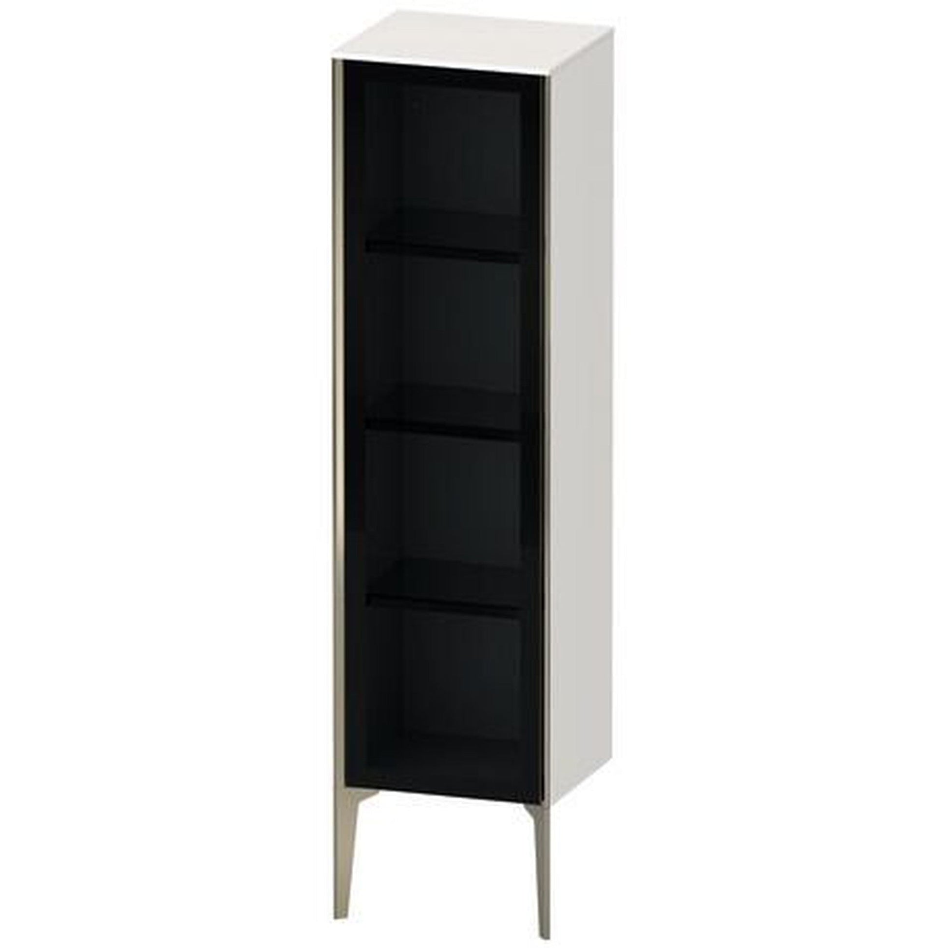 Duravit Xviu 16" x 52" Semi Tall Cabinet With Left Hinge, Champagne Matt and White High Gloss Finish (XV1367LB122)