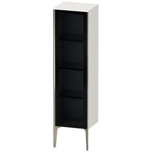 Duravit Xviu 16" x 52" Semi Tall Cabinet With Left Hinge, Champagne Matt and White High Gloss Finish (XV1367LB122)