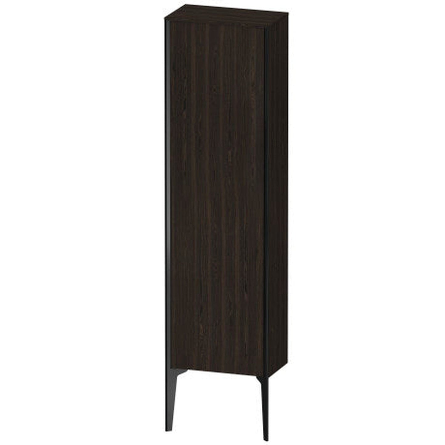 Duravit Xviu 16" x 52" Semi Tall Cabinet With Right Hinge, Black Matt and Brushed Walnut Real Wood Veneer Finish (XV1315-RB)