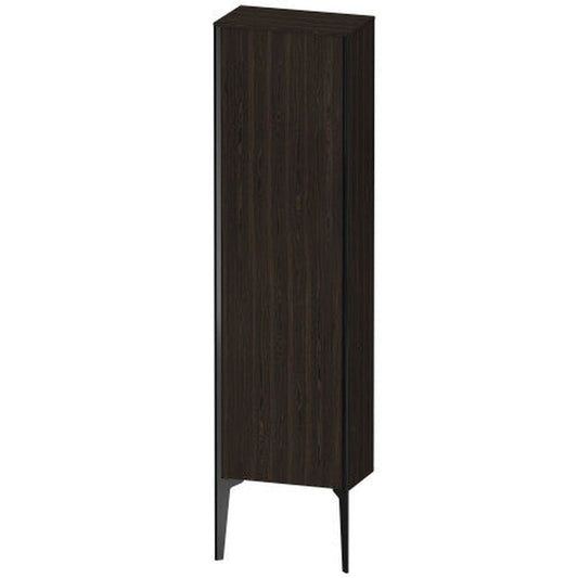 Duravit Xviu 16" x 52" Semi Tall Cabinet With Right Hinge, Black Matt and Brushed Walnut Real Wood Veneer Finish (XV1315-RB)