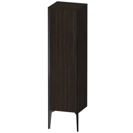 Duravit Xviu 16" x 52" Semi Tall Cabinet With Right Hinge, Black Matt and Brushed Walnut Real Wood Veneer Finish (XV1325RB269)