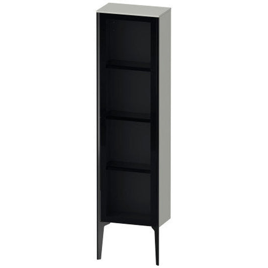 Duravit Xviu 16" x 52" Semi Tall Cabinet With Right Hinge, Black Matt and Concrete Grey Matt Finish (XV1365RB207)